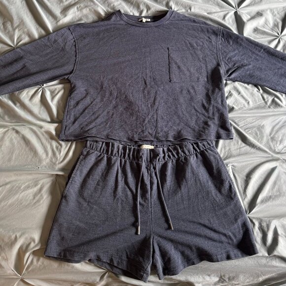 Z Supply Pants - Z Supply - Navy Blue Set - Shorts and Long Sleeve with Chest Pocket